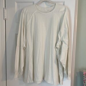 aerie Cream Crewneck Long Sleeve Top